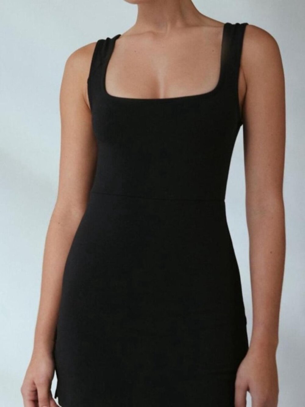 Urban Outfitters Black Square-Neck Mini Dress